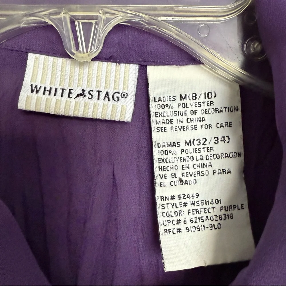 ⭐️SOLD⭐️Vintage Purple Ruffle Pleated Bell Sleeve Blouse Size M Fairy Goth - Picture 5 of 8